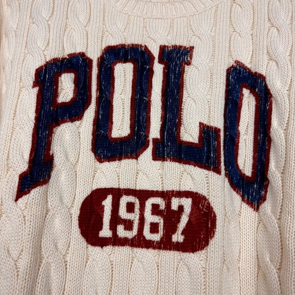 Polo Ralph Lauren Polo Logo Cable Knit Cotton Pullover Sweater - Picture 5 of 8